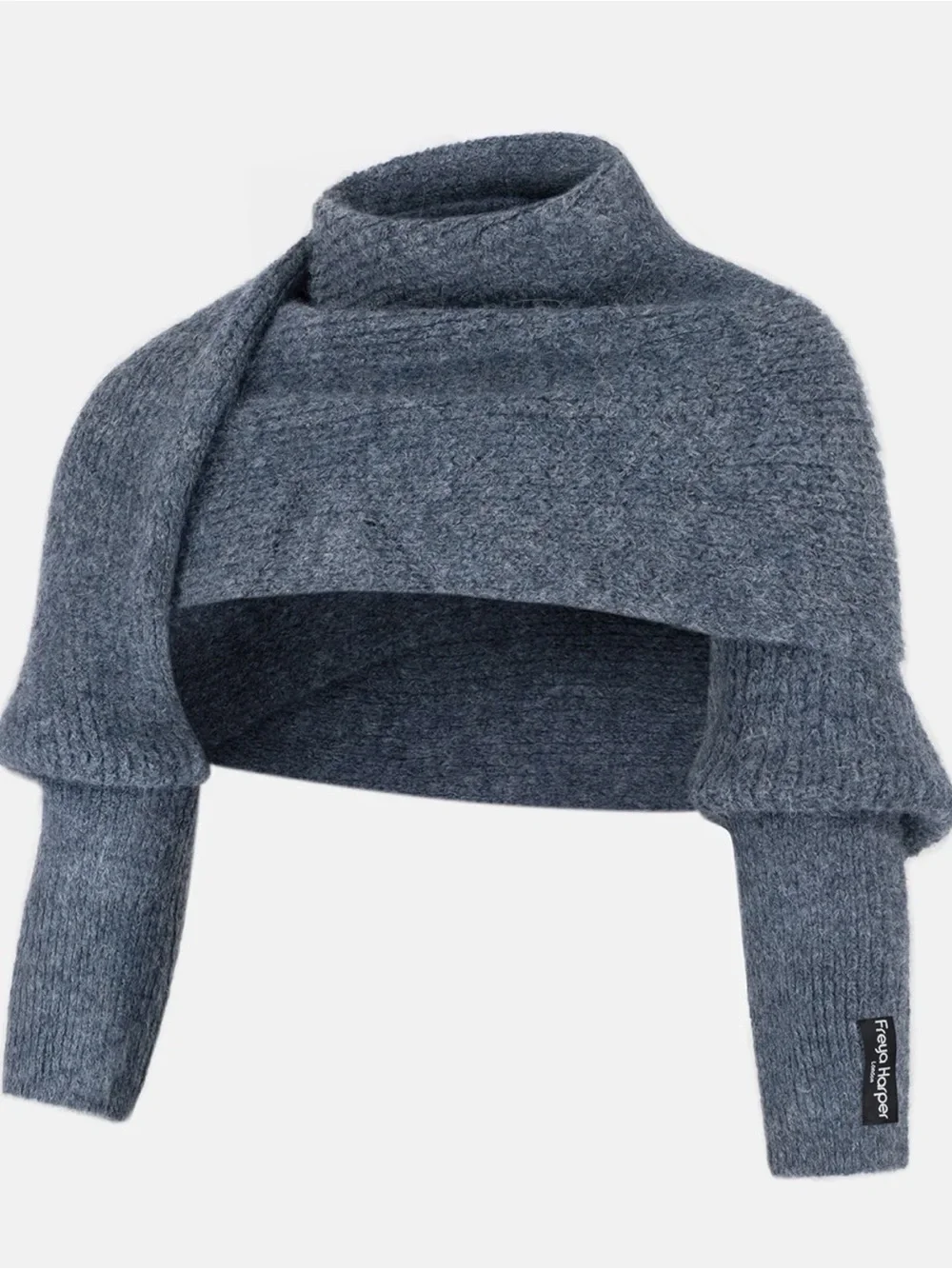 Freya Harper London Lush Multifunctional Scarf Dark Gray Standard Size 79”